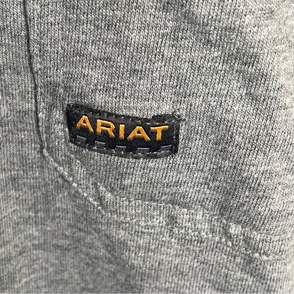 Ariat Rebar T-Shirt Pocket Tee Cotton Strong Camo Sleeve Workwear in Gray 2XL - Picture 8 of 15